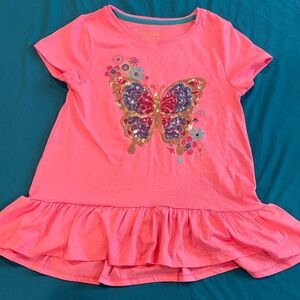 Cynthia Rowley Pink Ruffle Kids Top with Butterfly